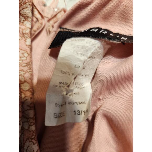 B. Darlin Y2K $70 Size 13 Pink White Ditzy Floral Fit & Flare Ruffle Hem Dress - Picture 10 of 11